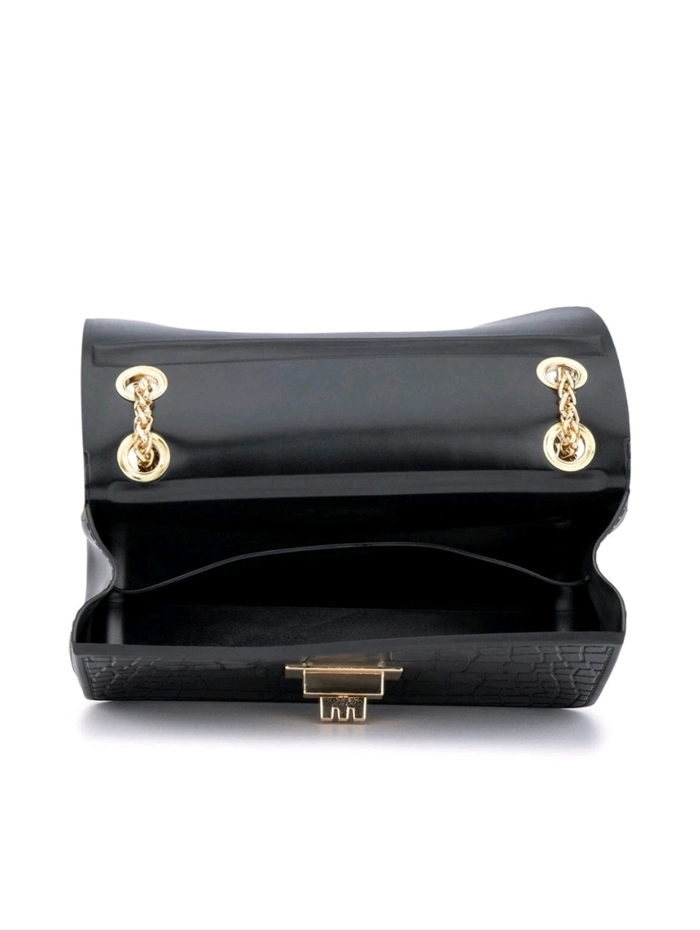 🌺 Most Wanted Textured Jelly Crossbody Chain Bag in Black - Picture 4 of 7